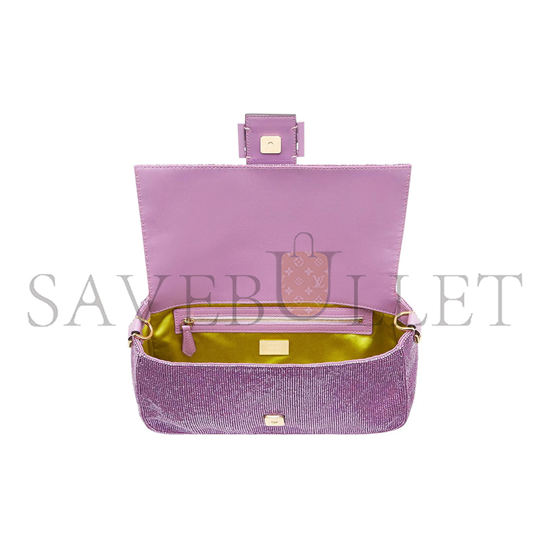 F**di beaded baguette purple shoulder bag 8br600am2lf1jco (27*15*6m)